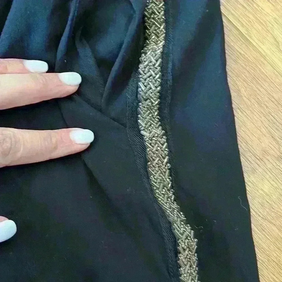 Torrid Tie-Front Crop Pants Women's Plus Beaded Side Stripe Stretch sz 2 X - Picture 6 of 8